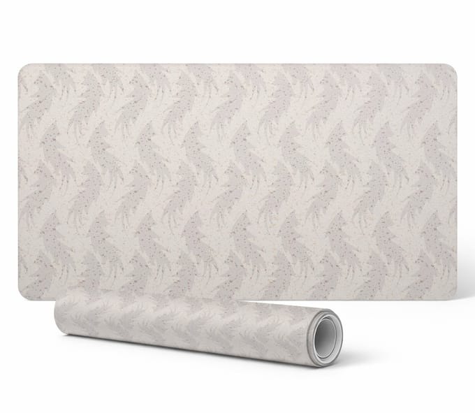 Beschermende vinyl werkmat met delicate bladeren, 100x50 cm