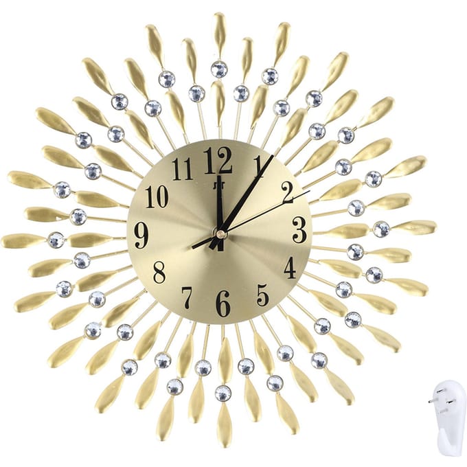 Huishoudelijk Innovatieve Moderne Wandklok Woonkamer Hangende Quartz Klok Decoratie beige