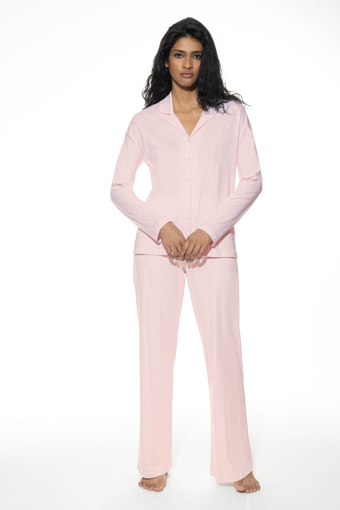 Lange pyjama Serie Adorable Lines Bonbon Pink