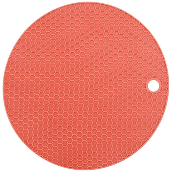 Hittebestendige Mat Silicone Antislip Rond 17cm Hitte-isolatiepad voor Keuken Aanrecht red