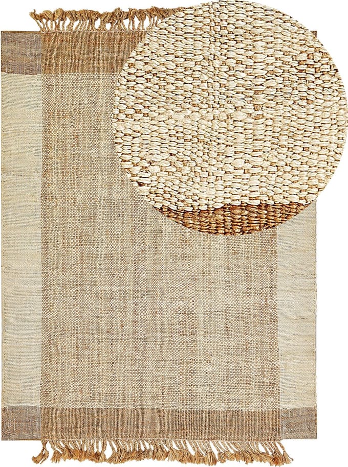 DEDEMLI - Modern vloerkleed - Lichtbeige - 160 x 230 cm - Jute