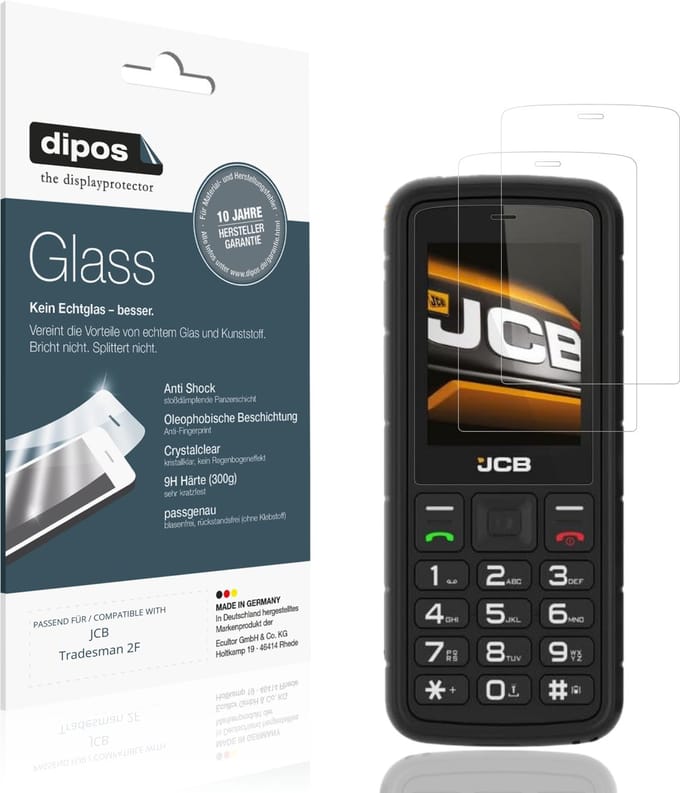 dipos – 2x Pantserfolie geschikt voor JCB Tradesman 2F | 9H Screenprotector