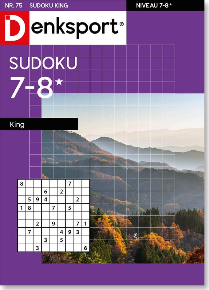Denksport Puzzelboek Sudoku 7-8* king, editie 75