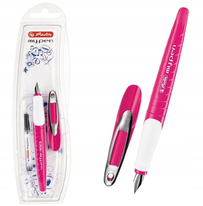 Herlitz My.pen Vulpen voor Rechtshandigen - Roze/Wit