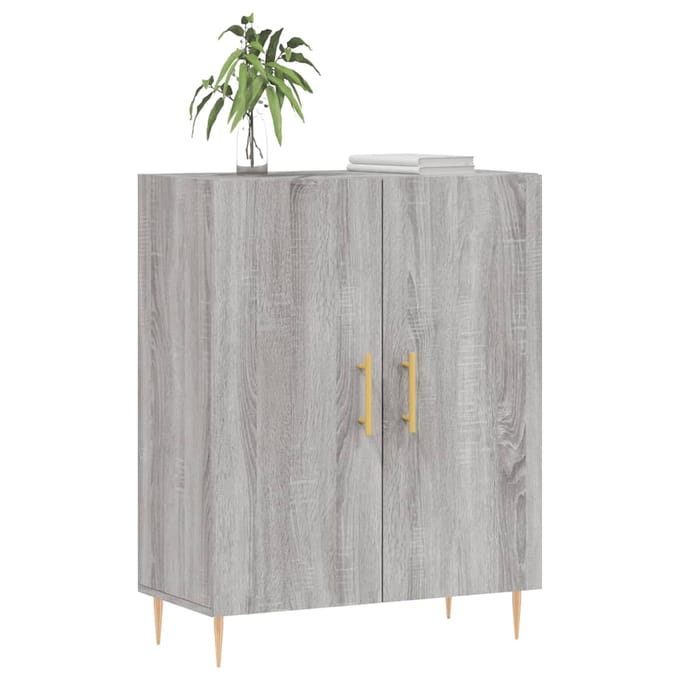 vidaXL - Dressoir - 69,5x34x90 - cm - bewerkt - hout - grijs - sonoma - eikenkleurig