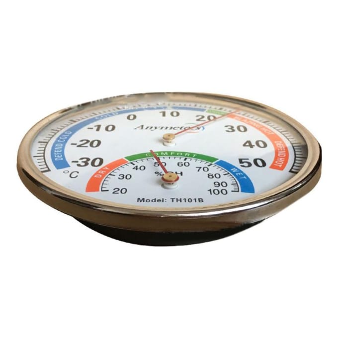 Thermometer Hygrometer Wijzertype Volledig Metaal Multifunctioneel Binnenthermometer voor Babykamer gray