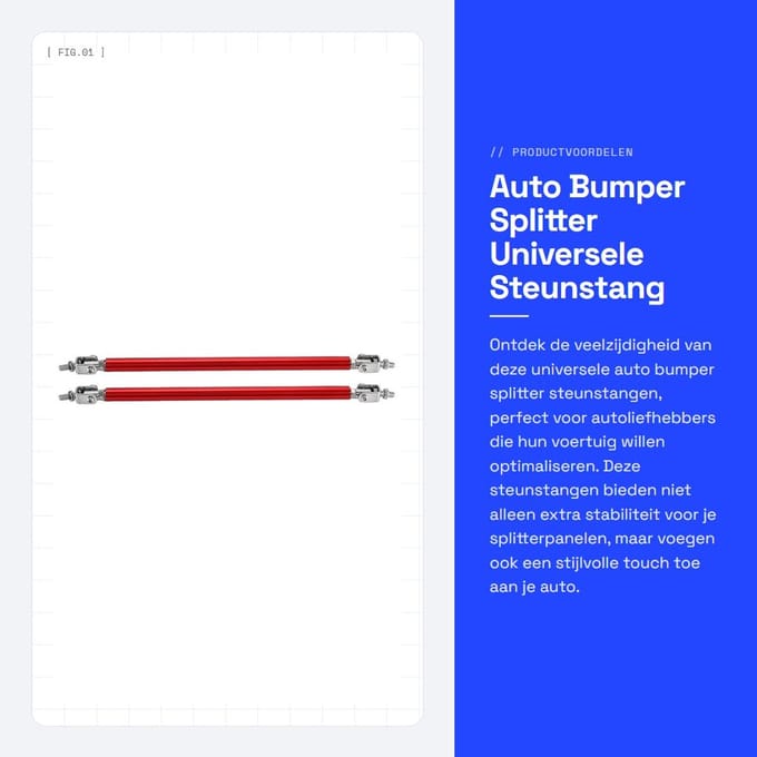 Dailygoods- Bumper Splitter Verstelbaar - 20cm Steunstang - Aluminium Constructie - Lichtgewicht Ontwerp - Multifunctioneel - Eenvoudige Installatie - Auto Splitter