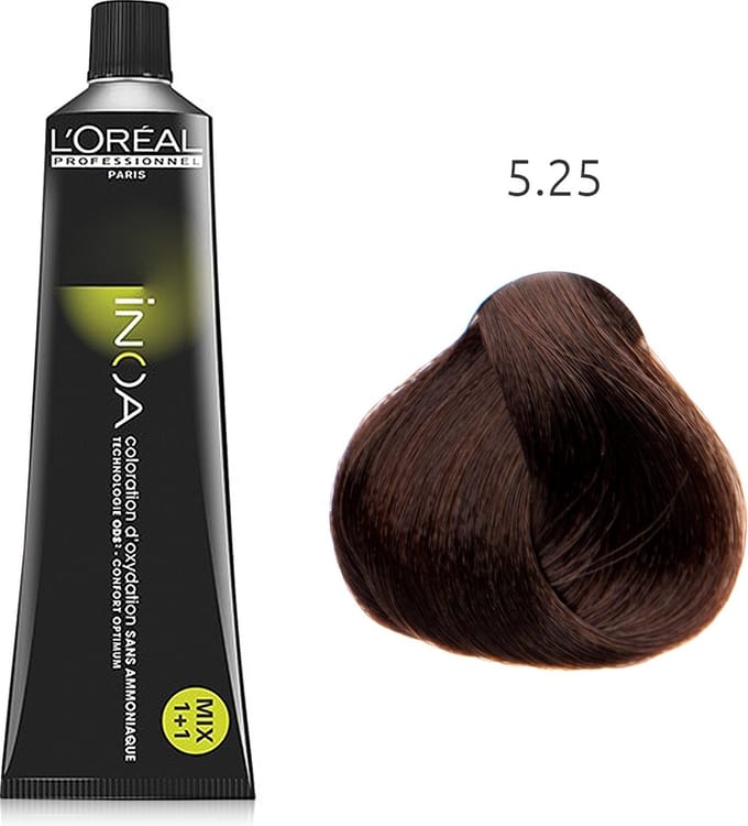 L'Oréal - INOA - 5.25 Licht Parelmoer Mahoniebruin - 60 gr