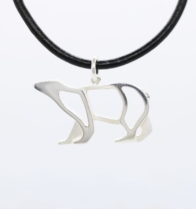 AuBor ®. Hanger. Zilver. De ijsbeer.