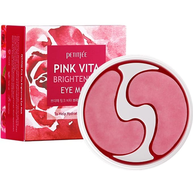 Masque pour les yeux éclaircissant Pink Vita de Petitfee - Patchs multifonctions éclaircissants pour les yeux