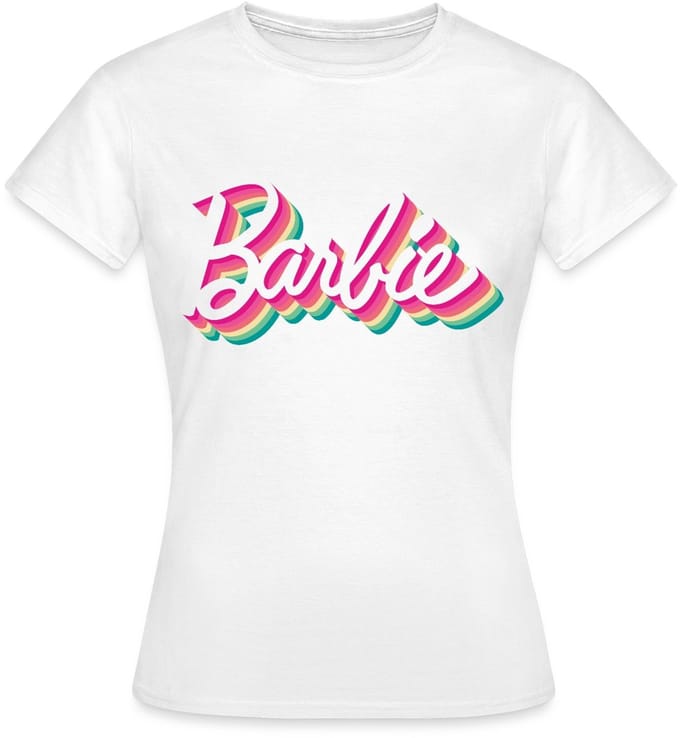 Barbie Kleurrijk Logo T-Shirt Dames