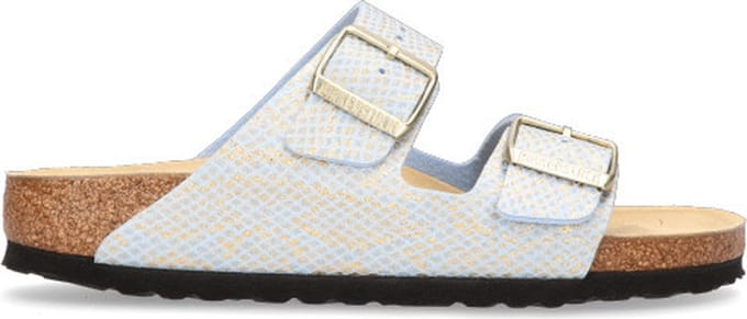 Birkenstock Arizona Dames Slippers Shiny Python Dusty Blue Narrow-fit |  Blauw | Microvezel | Maat 36