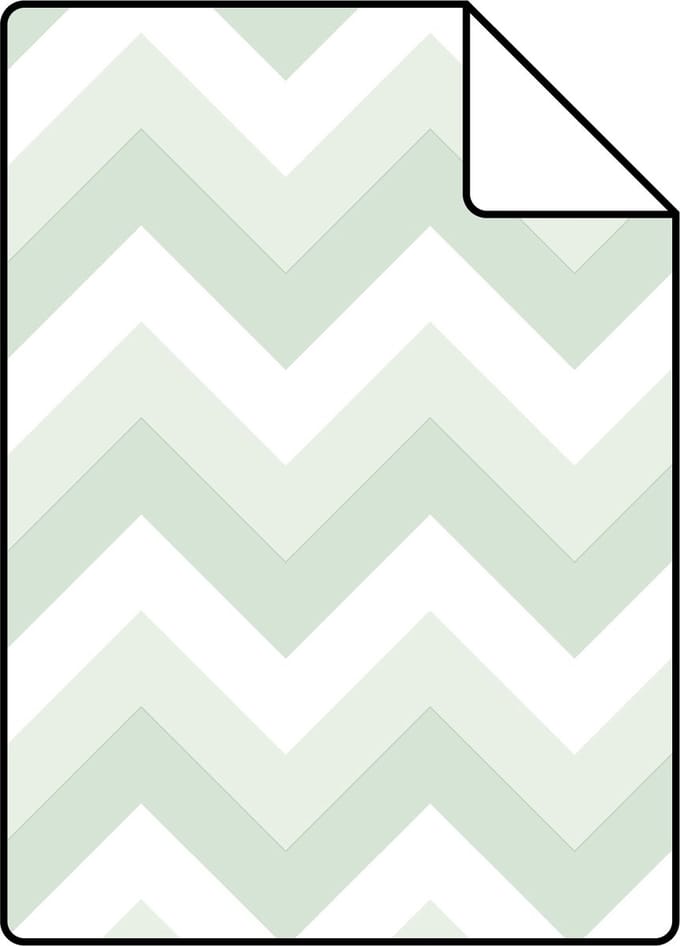 Proefstaal ESTAhome behang zigzag motief mintgroen en wit - 26.5 x 21 cm - 128858-S