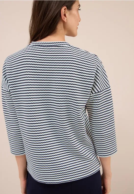 Gestreept shirt met structuur