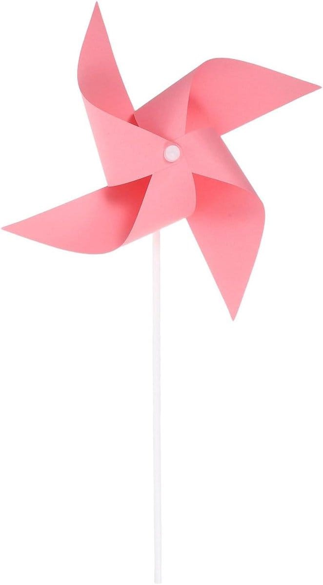 Lege Windmolens - Knutsel Windmolens - Zelf Decoreren - Set van 30 - 41 cm Hoog - Roze