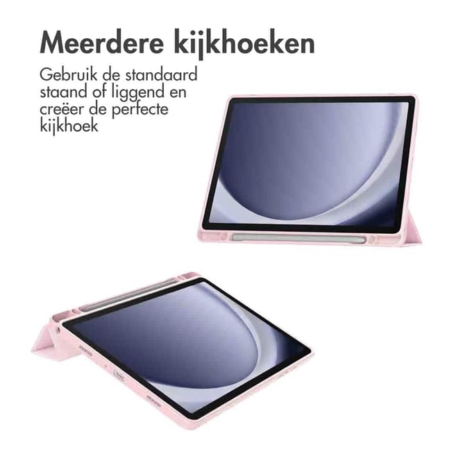 imoshion Tablet Hoes - Geschikt voor Samsung Galaxy Tab A9 Plus - Trifold Hardcase Bookcase - Roze