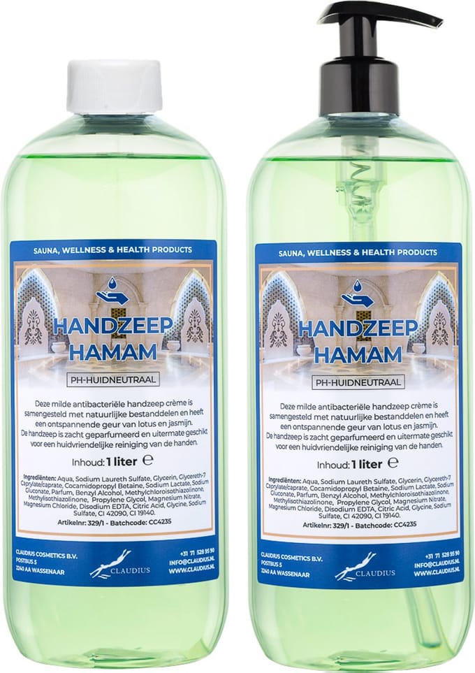 Handzeep Hamam 1 liter - met gratis pomp - set van 2 stuks