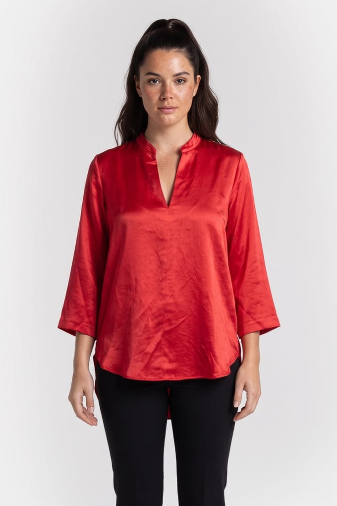 ARKET Holk Satin Silk Top Red Taglia: 36 | Maglie a manica lunga Outlet | Donna | Rosso