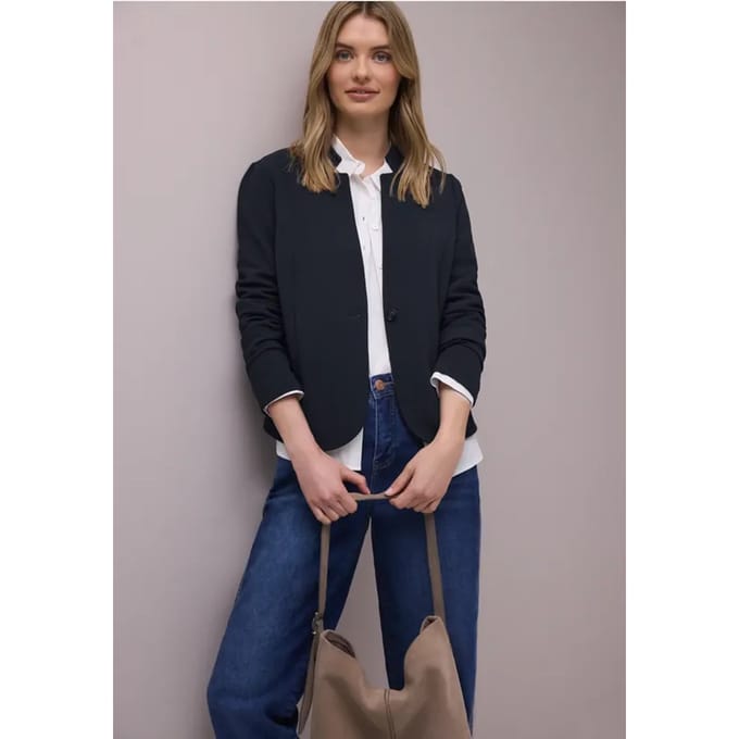 Jersey blazer met textuur