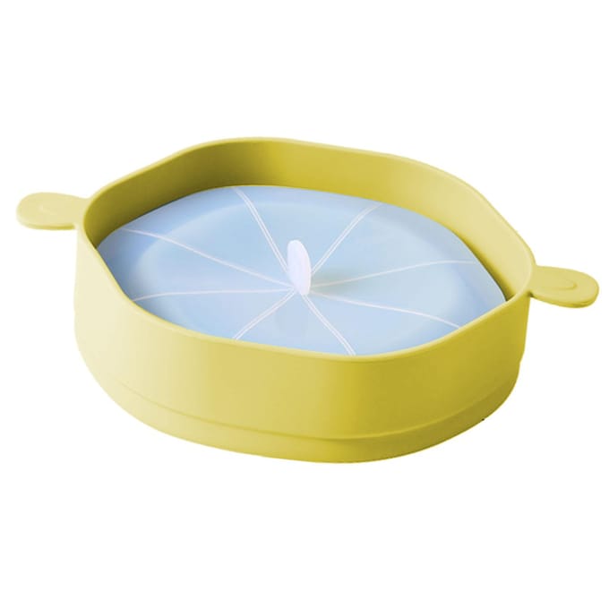Siliconen Popcorn Emmer met Handvat Opvouwbaar Grote Capaciteit Hittebestendig Magnetron Popcorn Maker Cyan white