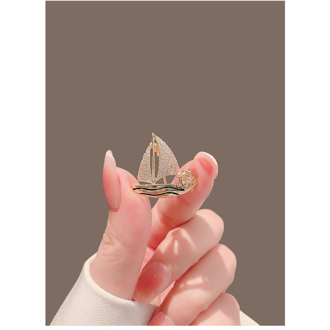 Kleine Zeilboot Speld, High-end Gevoel, Niche, High-end, Mannelijkheid, Goede Vaart, Speld brown