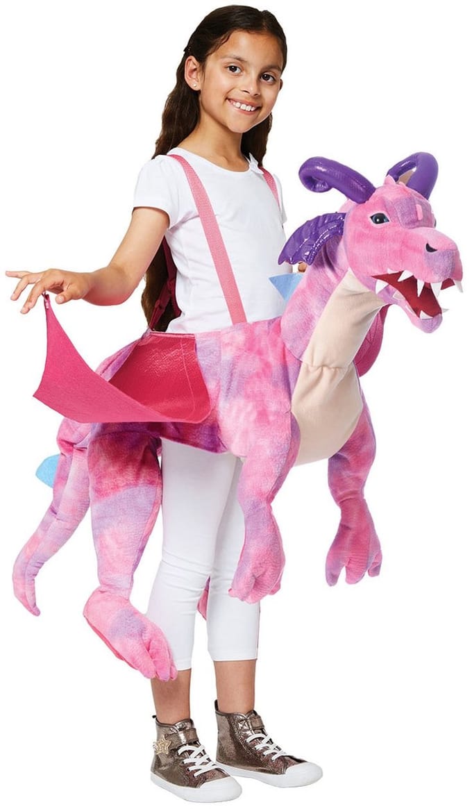 Amscan Kostuum Ride On Dragon Junior 98-128 Cm Roze 3-8 Jaar