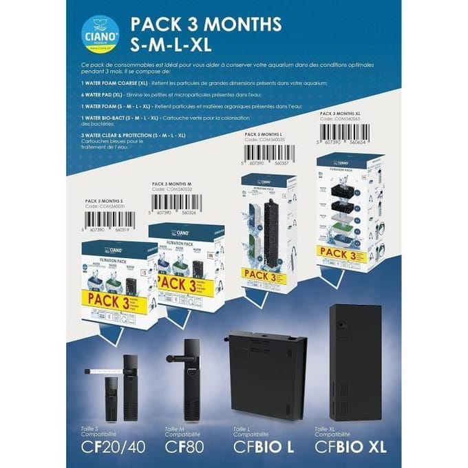 CIANO – Filtratiepack maat L – Ververset 3 maanden – L
