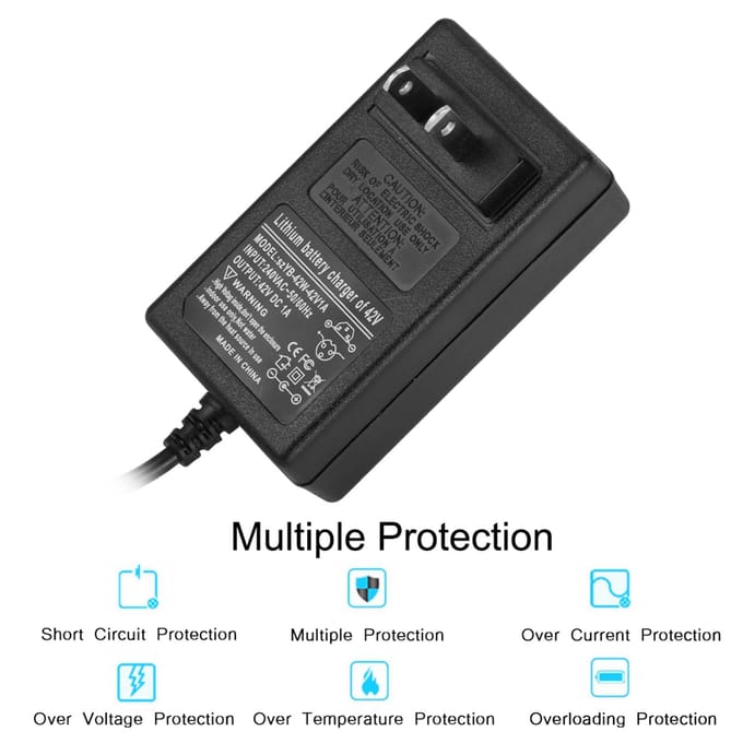 42V1A Voeding Batterijlader Adapter Voor Smart Zelfbalancerende Auto Scooter US PLUG black
