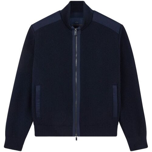 Paul & Shark Vest Typhoon Re4x4 Soft Cool Touch Wool Full Zip Donker Blauw / male