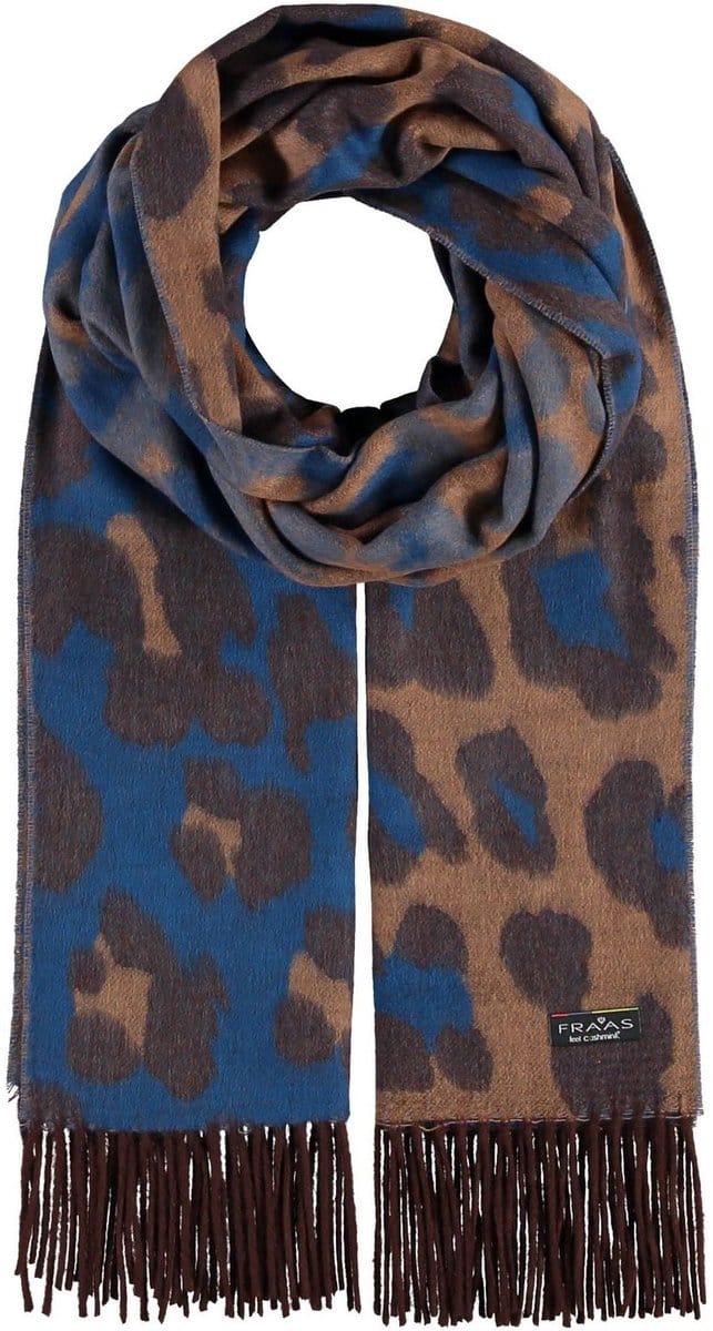 FRAAS Sjaal Leo Scarf Royal Blue Blauw Veelkleurig