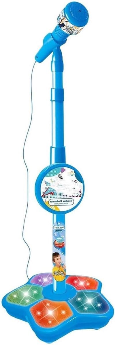 Speelgoed Microfoon - Karaoke Kit - Zang Optredens - Dynamische Lichteffecten - 59 x 222 cm - Blauw