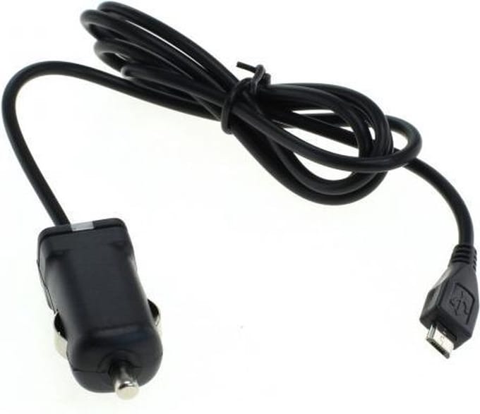 USB Micro B autolader met vaste kabel - 2,4A / zwart - 1,1 meter