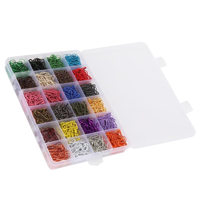 1200 stuks Kalebasspeld 24-kleuren Legering Veiligheidsbroche Kleine Steekmarkeerders voor Breien Decoratie gray