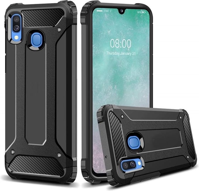 Forcell ARMOR Case geschikt voor Samsung Galaxy A40 - zwart