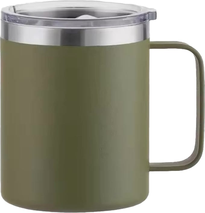 MONOO Dubbelwandige Koffiekop - Koffie Beker - 350ml - Groen - RVS Beker - RVS Mok