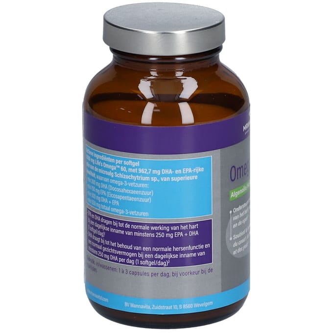Mannavital Omega-3 algenolie platinum 60 Softgels