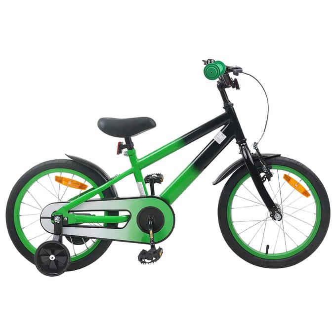 vidaXL - Kinderfiets - 16 - Inch - voor - 4-6 - jaar - oud - Groen - Zwart