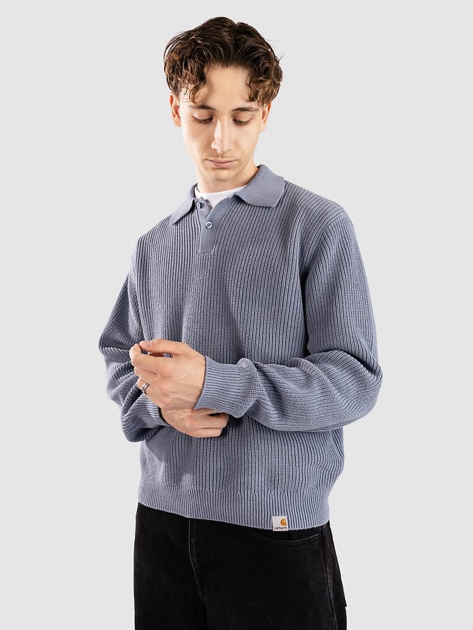 Carhartt WIP Miles L/S Polo Gebreide Trui blauw