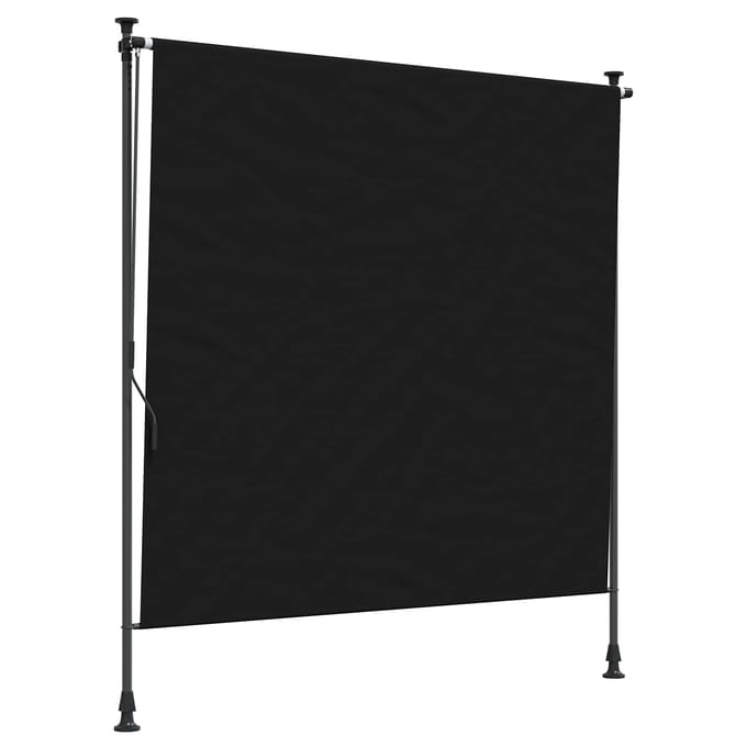 vidaXL - Buitenzonwering - Rolgordijn - Zwart - 120 - x - 270 - cm