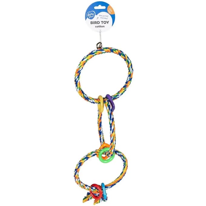 Duvoplus - Speelgoed Voor Dieren - Vogel - Touw Met 3 Ringen 60cm - 1st