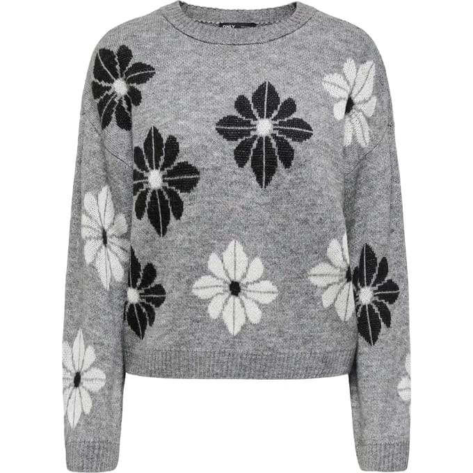 ONLY - ONLFREESIA LS FLOWER O-NECK KNT NOOS - Dames - Gebreide truien