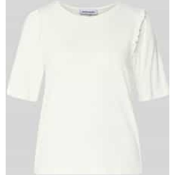 regular fit T-shirt van viscosemix met ruches