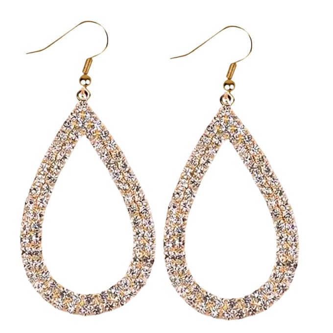 Zilver- oorbellen- Strass- goudkleurig -Oana- Charme Bijoux