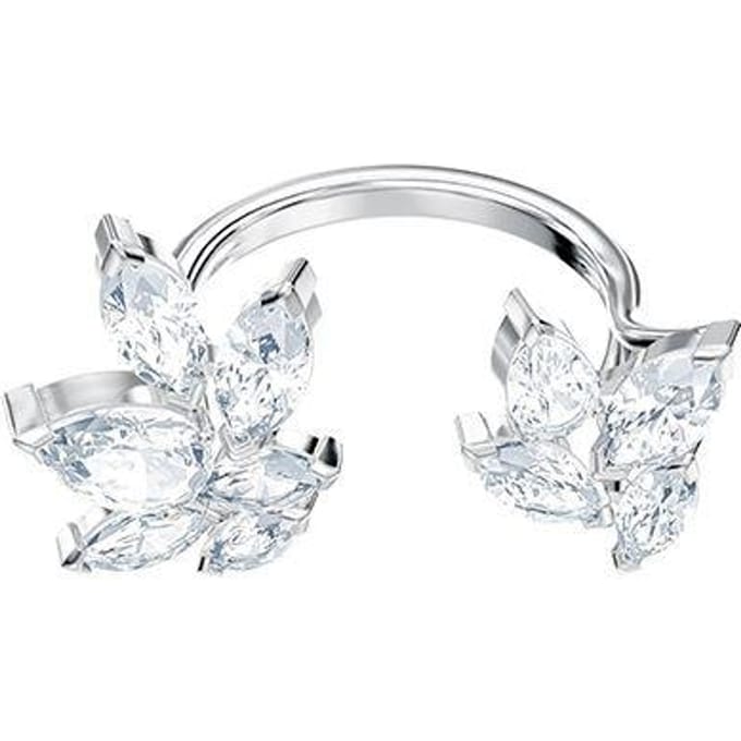 Swarovski elegante zachte open ring voor dames, platina wit 5448849 Box (Random Color),55 white