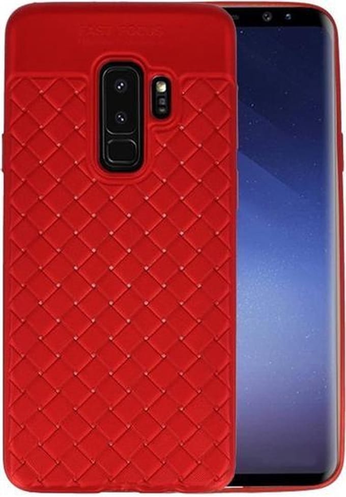 Rood Geweven TPU case hoesje voor Samsung Galaxy S9 Plus