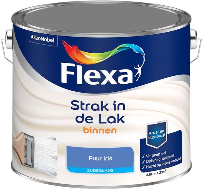 Flexa - Strak In De Lak Binnenlak Zijdeglans - Puur Iris - Mengverf - 2,5 L