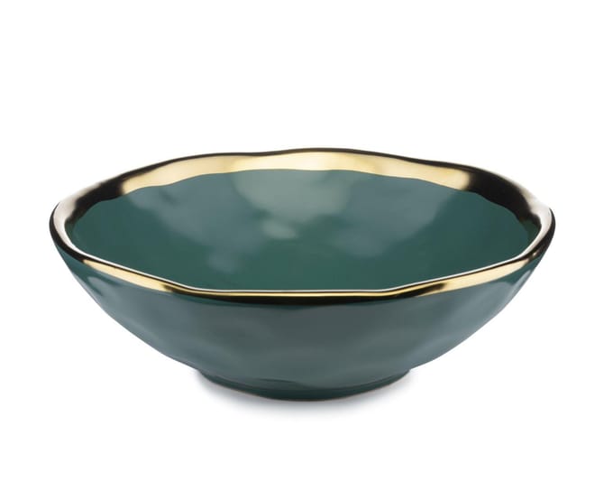HowHomely LISSA - Bordje Set - Groen en Goud - Keramiek - 8 stuks