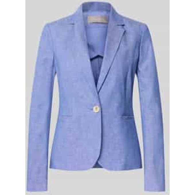 regular fit blazer van linnenmix met paspelzakken