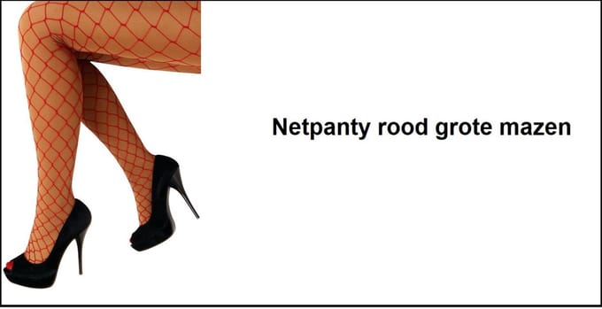 Panty net rood grote mazen - Merk PartyXplosion