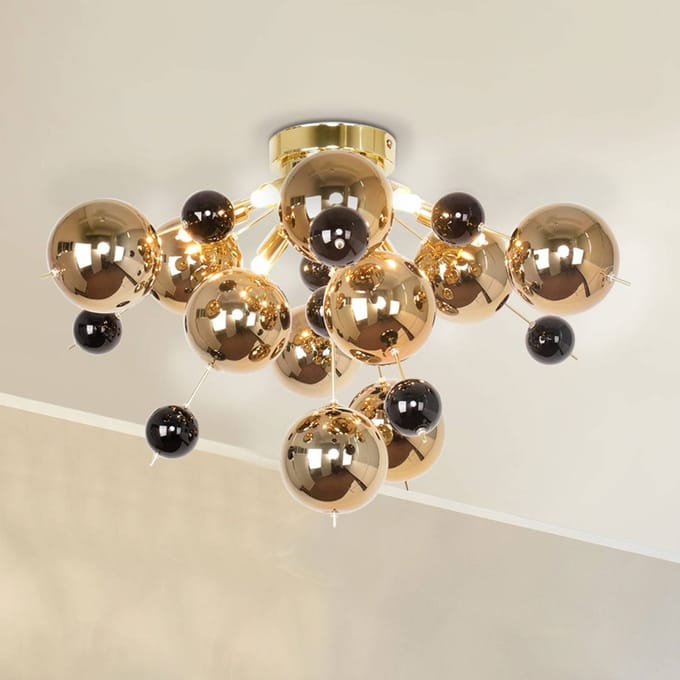 Näve Plafondlamp Explosion met gouden bollen